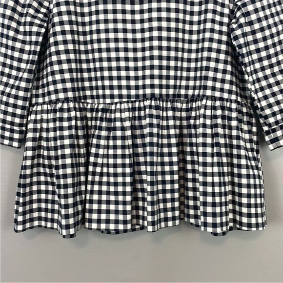 Victoria Beckham for Target Navy Blue and White Gingham Peplum Blouse. Size S - Picture 5 of 13